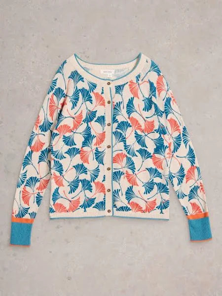 White Stuff Lulu Print Cardi / Natural Print