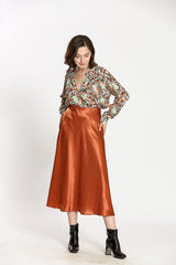 Satin A-line Skirt / 3 Colours