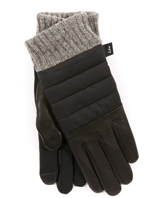 Echo Quilted Puffer Glove / Black