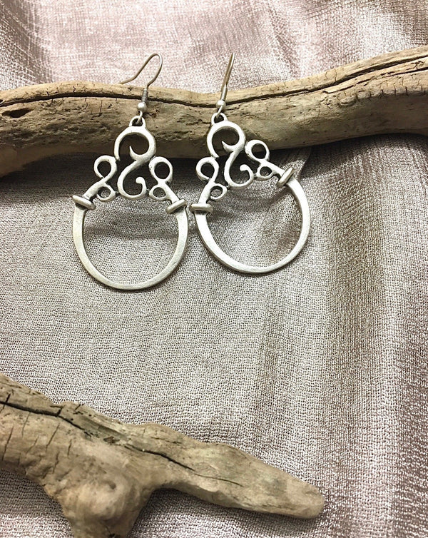 Sazzu Silver Scroll Earrings