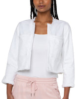 Liverpool Cropped Braided Jacket / White