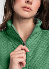 Lole Quilted Half Zip top / Basil