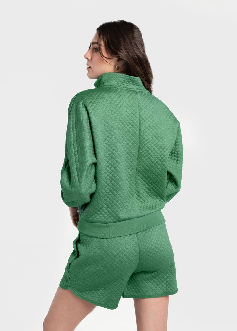 Lole Quilted Half Zip top / Basil