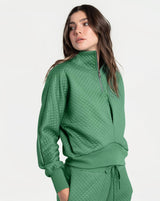 Lole Quilted Half Zip top / Basil