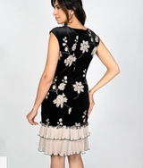 Frank Lyman Embroidered Velvet Dress