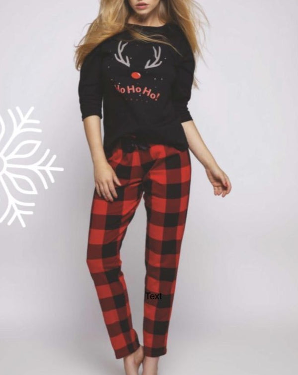 Reindeer Pajama Set - Buffalo Check