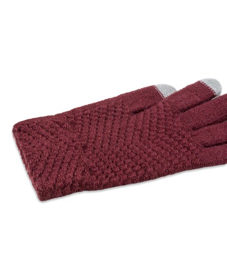 Frosted Pebble Gloves - Maroon
